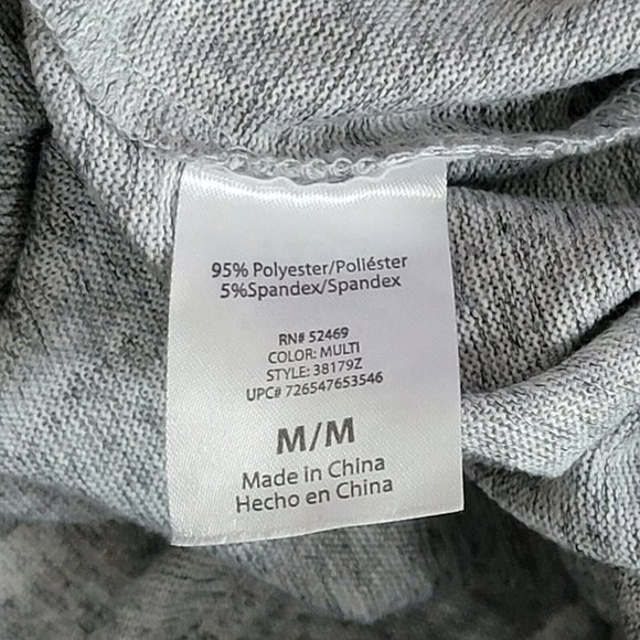 Moda Sweater Womens M Gray All Over Stars Print Pullover 3/4 Balloon Sleeve - Picture 7 of 8